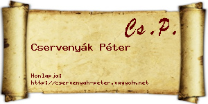 Cservenyák Péter névjegykártya