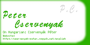 peter cservenyak business card