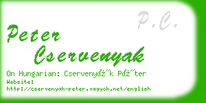 peter cservenyak business card